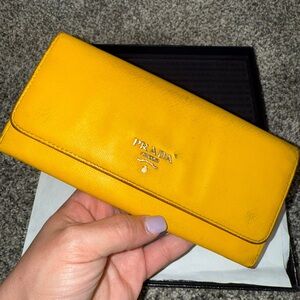 Prada Yellow Women's Wallet